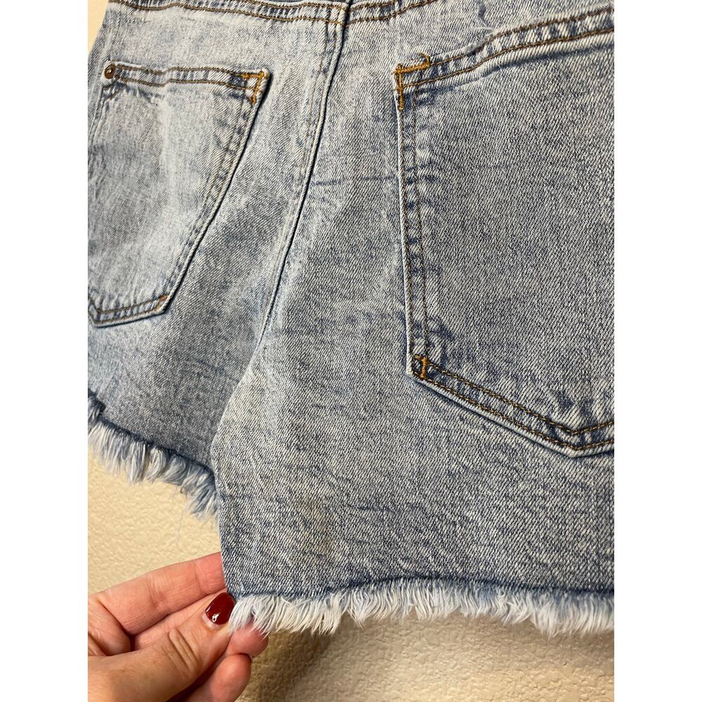 Pilcro Anthropologie Medium Wash Distressed Nood Zelus Denim Micro Mini Skort 26 - Picture 5 of 12